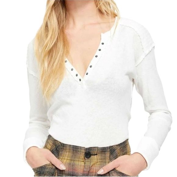 Free People Tops - We The Free Military Mix Henley